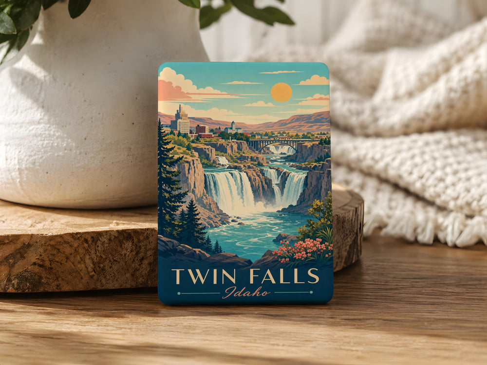 Twin Falls Idaho Fridge Magnet, Snake River Canyon Souvenir, Shoshone Falls Landmark Magnet, Idaho Travel Gift