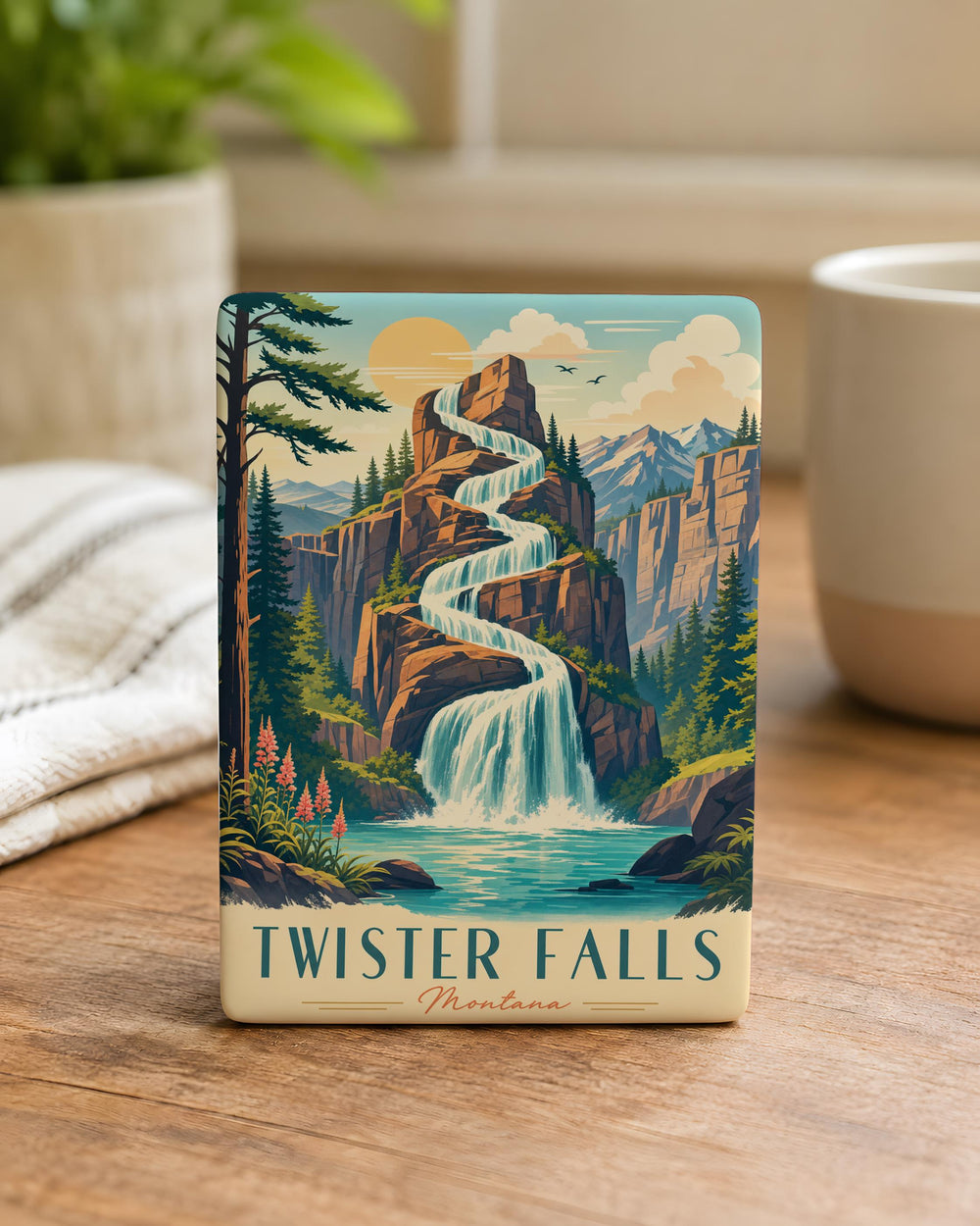 Twister Falls Fridge Magnet, Waterfall Nature Souvenir Magnet, Scenic Falls Travel Gift, Mountain Waterfall Magnet