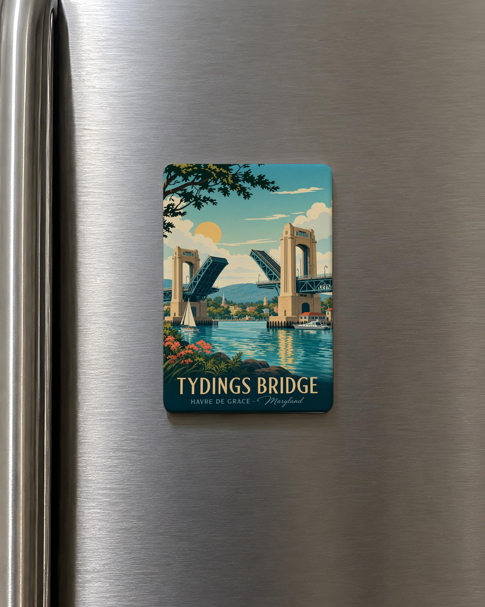 Tydings Bridge Fridge Magnet, Chesapeake Bay Bridge Souvenir, Maryland Landmark Magnet, Scenic Bridge Travel Gift