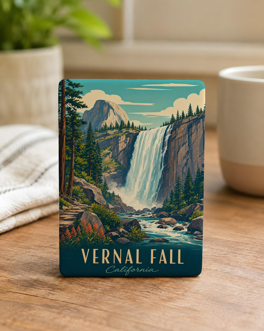Vernal Fall Fridge Magnet, Yosemite Waterfall Souvenir, Nature Travel Keepsake, National Park Gift