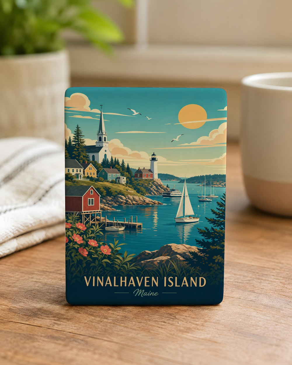 Vinalhaven Island Maine Fridge Magnet, Coastal Island Souvenir Magnet, New England Travel Keepsake Gift