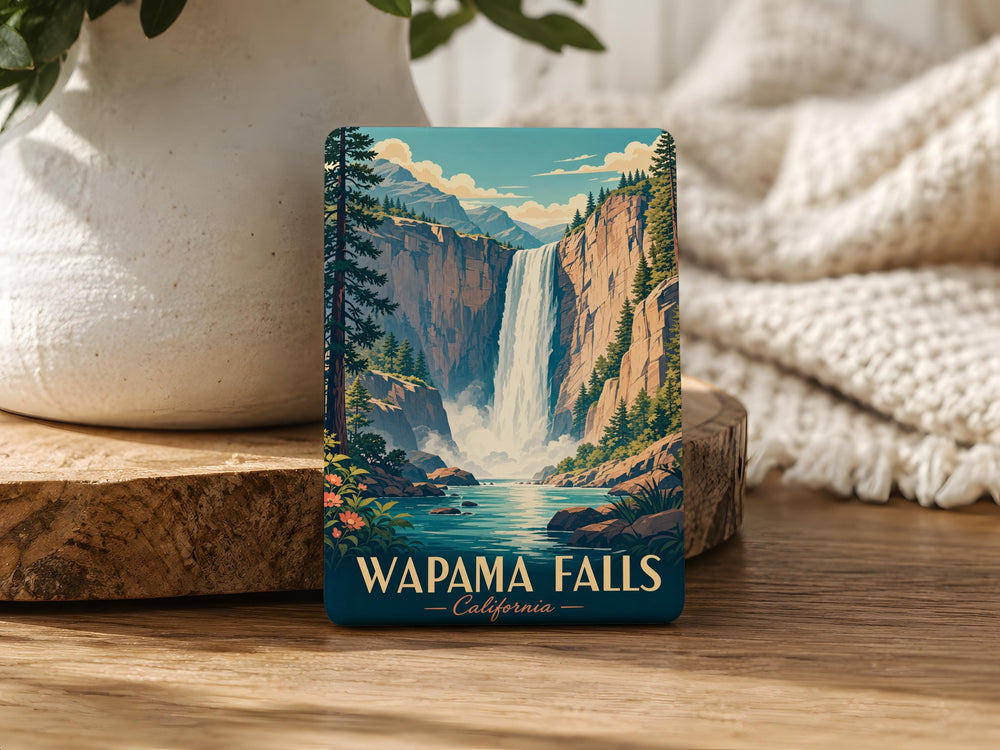 Wapama Falls Fridge Magnet, Hetch Hetchy Waterfall Souvenir, Yosemite National Park Travel Keepsake Magnet