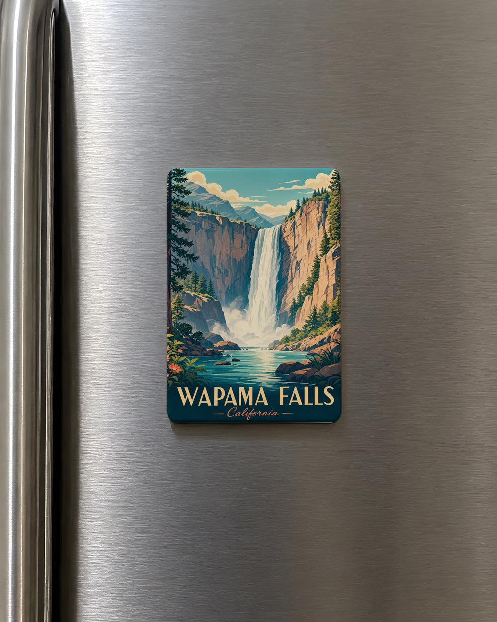 Wapama Falls Fridge Magnet, Hetch Hetchy Waterfall Souvenir, Yosemite National Park Travel Keepsake Magnet