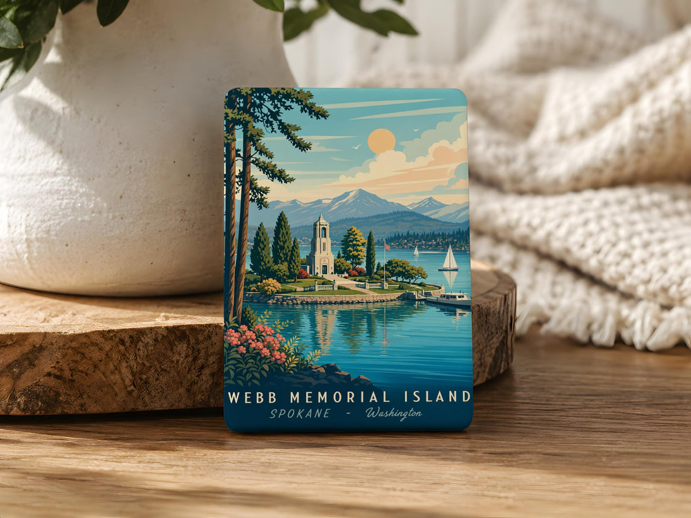 Webb Memorial Island Fridge Magnet, Island Landmark Souvenir Magnet, Travel Keepsake Refrigerator Magnet