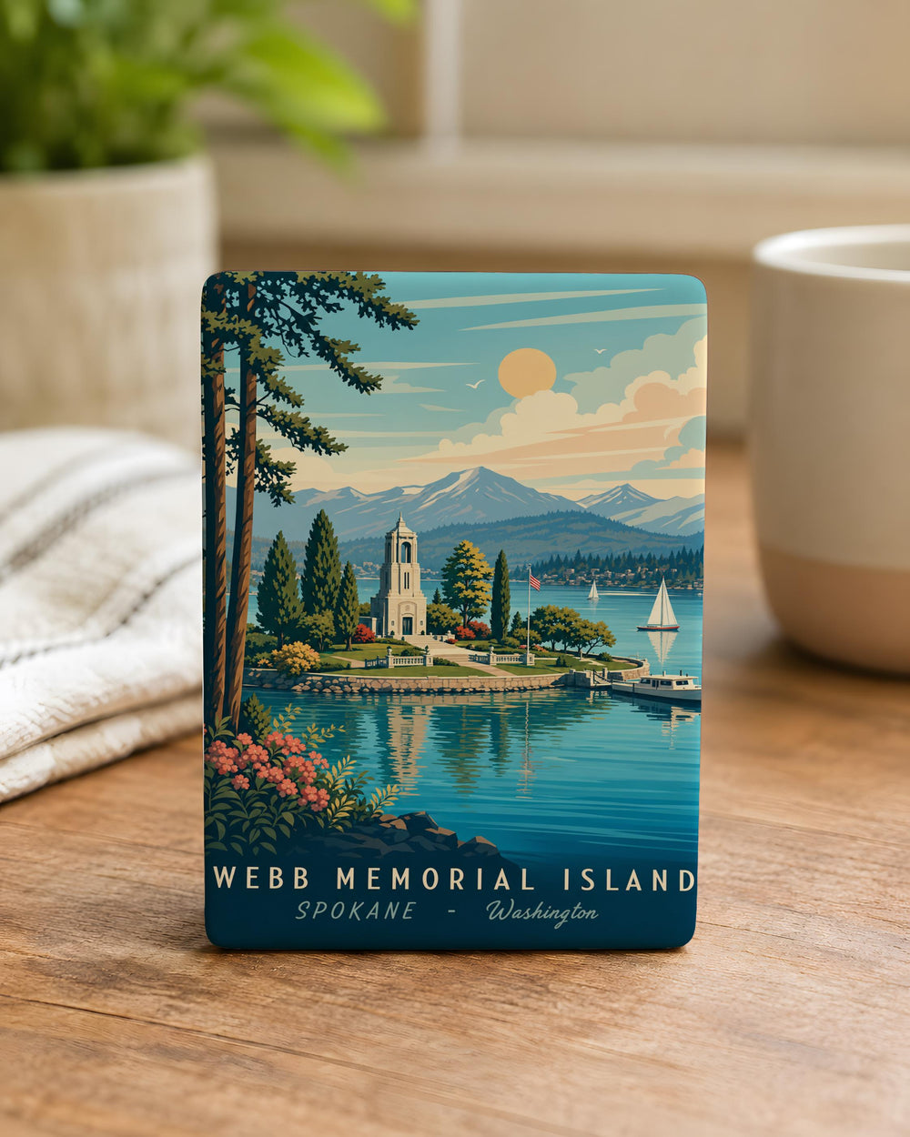Webb Memorial Island Fridge Magnet, Island Landmark Souvenir Magnet, Travel Keepsake Refrigerator Magnet