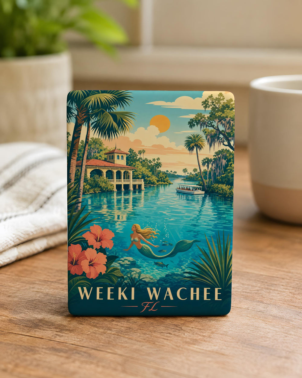 Weeki Wachee FL Fridge Magnet, Weeki Wachee Springs Florida Souvenir Magnet, Florida Travel Gift, Weeki Wachee Keepsake Magnet