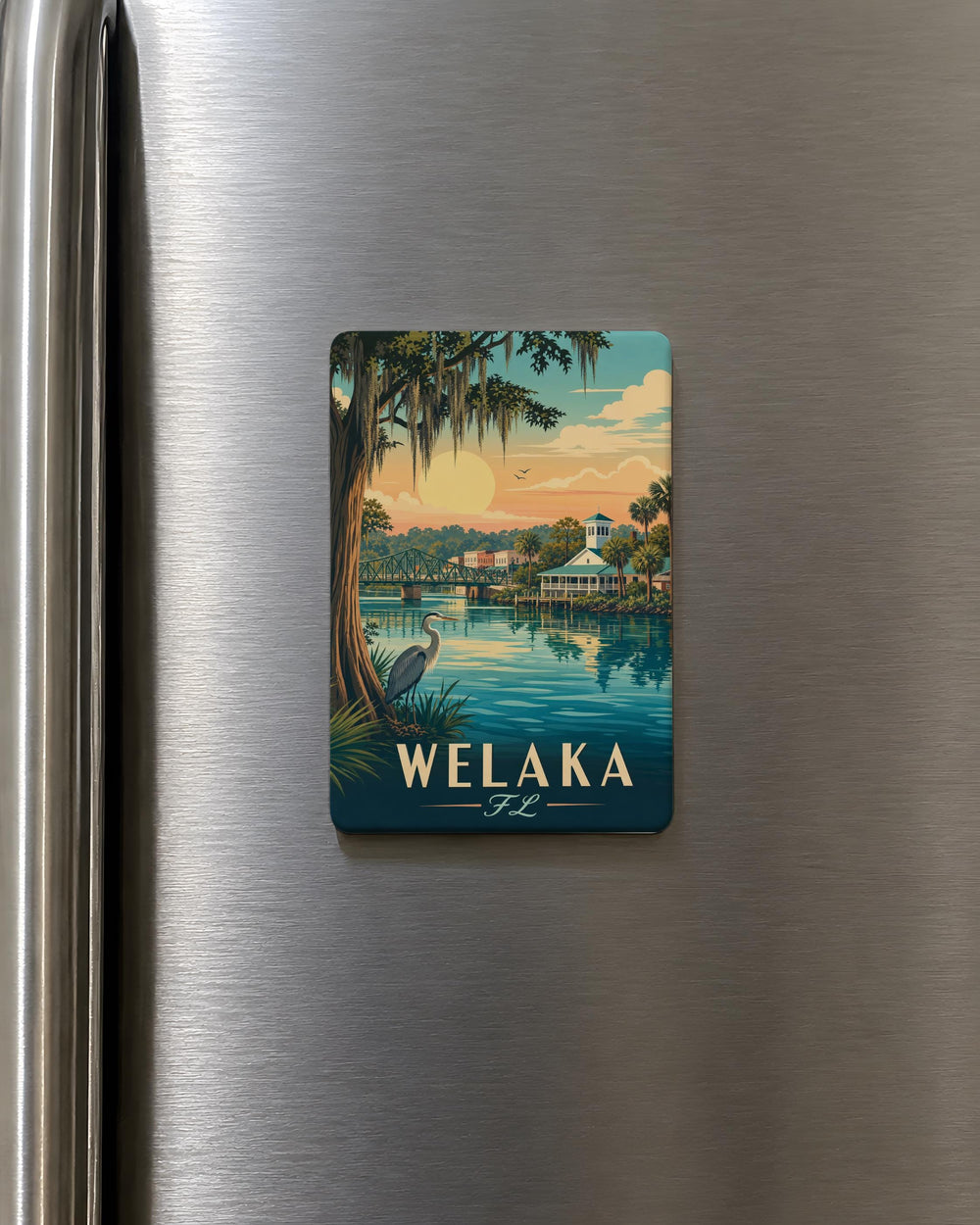 Welaka FL Fridge Magnet, Florida Town Souvenir Magnet, Welaka Florida Travel Keepsake Refrigerator Magnet