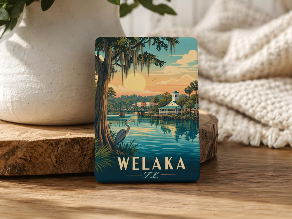 Welaka FL Fridge Magnet, Florida Town Souvenir Magnet, Welaka Florida Travel Keepsake Refrigerator Magnet