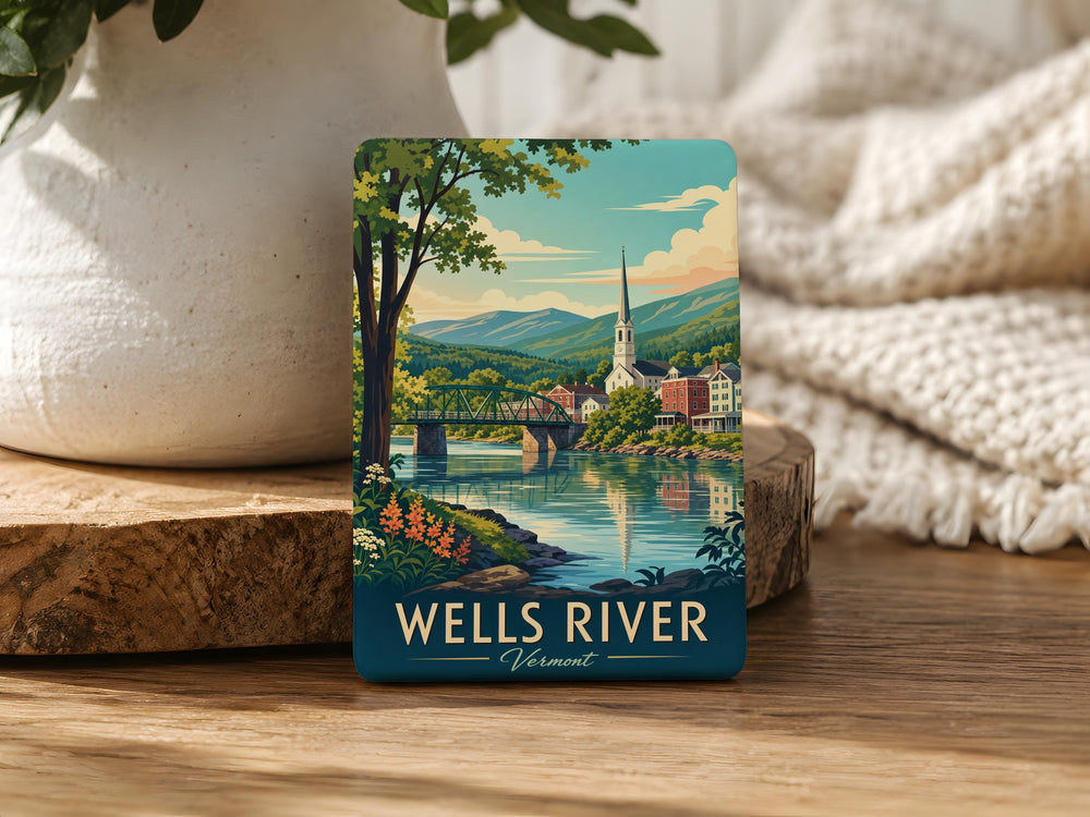 Wells River Fridge Magnet, Vermont Town Souvenir Magnet, Wells River VT Travel Keepsake, New England Gift Magnet