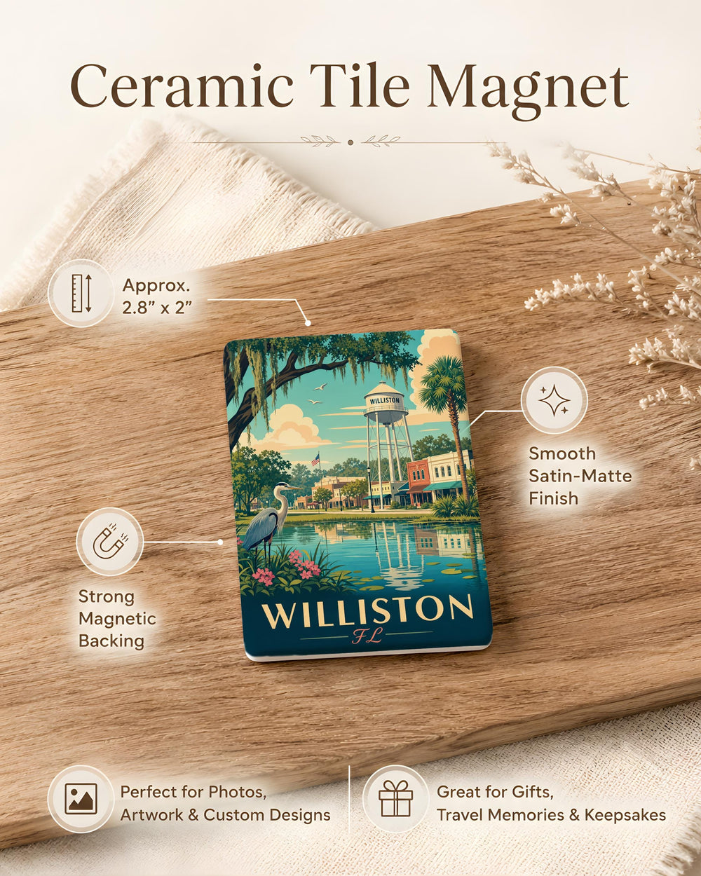 Williston Florida Fridge Magnet, Williston FL Souvenir Magnet, City Travel Keepsake Magnet, Florida Gift Magnet