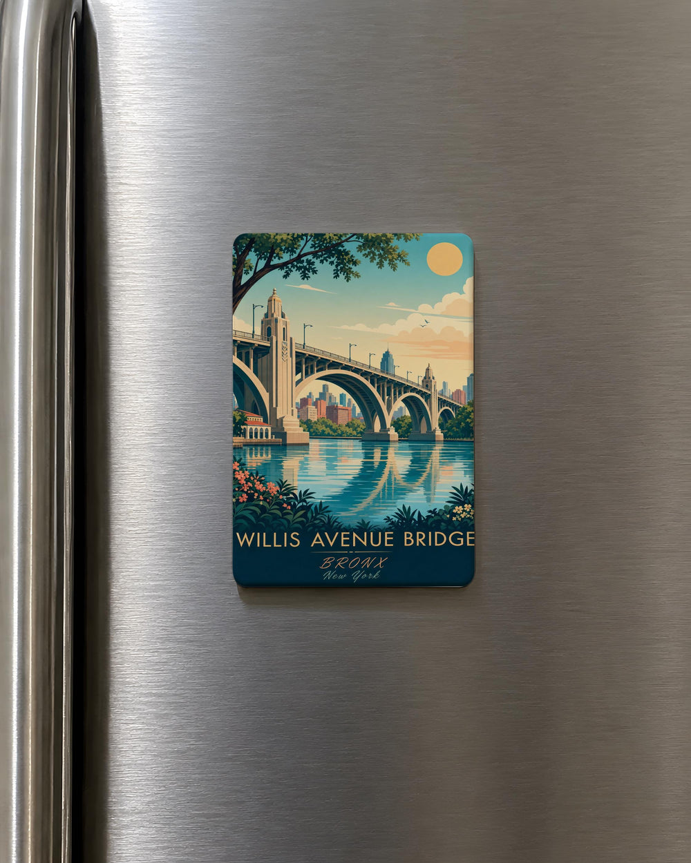 Willis Avenue Bridge Fridge Magnet, NYC Harlem River Bridge Souvenir Magnet, New York City Landmark Magnet