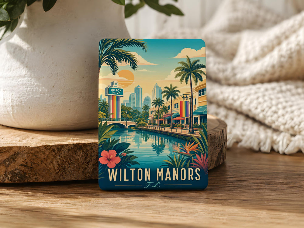 Wilton Manors Florida Fridge Magnet, Wilton Manors FL Souvenir Magnet, Wilton Manors Travel Gift, Florida Keepsake Magnet