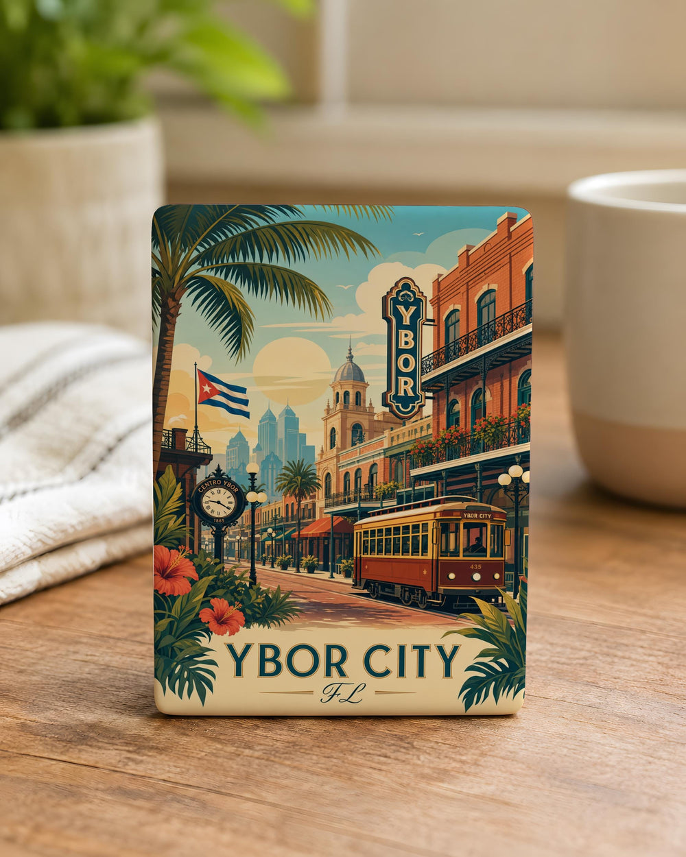 Ybor City FL Fridge Magnet, Ybor City Florida Souvenir Magnet, Tampa Historic District Travel Gift, Ybor City Landmark Magnet