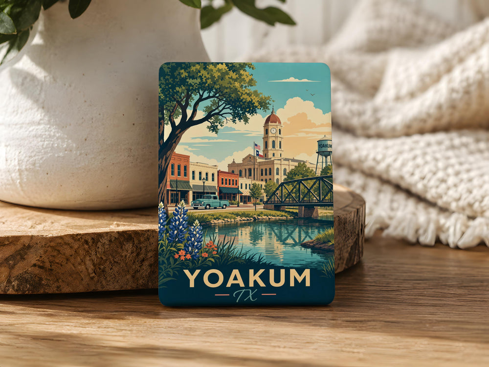 Yoakum TX Fridge Magnet, Yoakum Texas Souvenir Magnet, Texas Travel Gift, Hometown Keepsake, Small Town USA Magnet