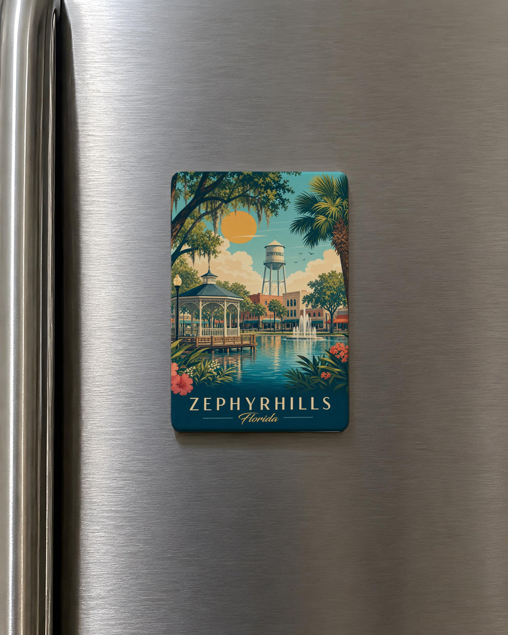Zephyrhills FL Fridge Magnet, Zephyrhills Florida Souvenir Magnet, City Name Travel Keepsake Refrigerator Magnet