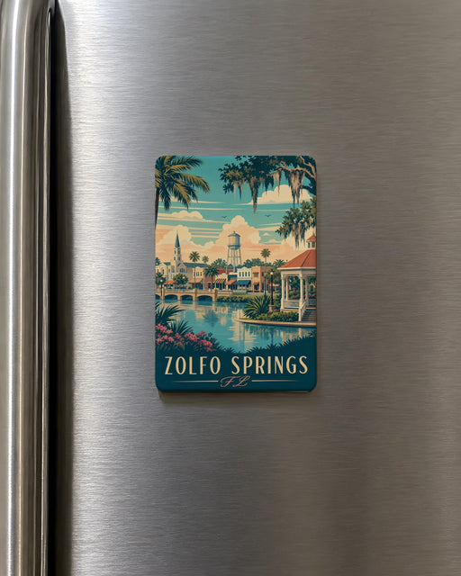 Zolfo Springs FL Fridge Magnet, Florida Town Souvenir Magnet, Zolfo Springs Travel Gift, Florida Road Trip Keepsake Magnet