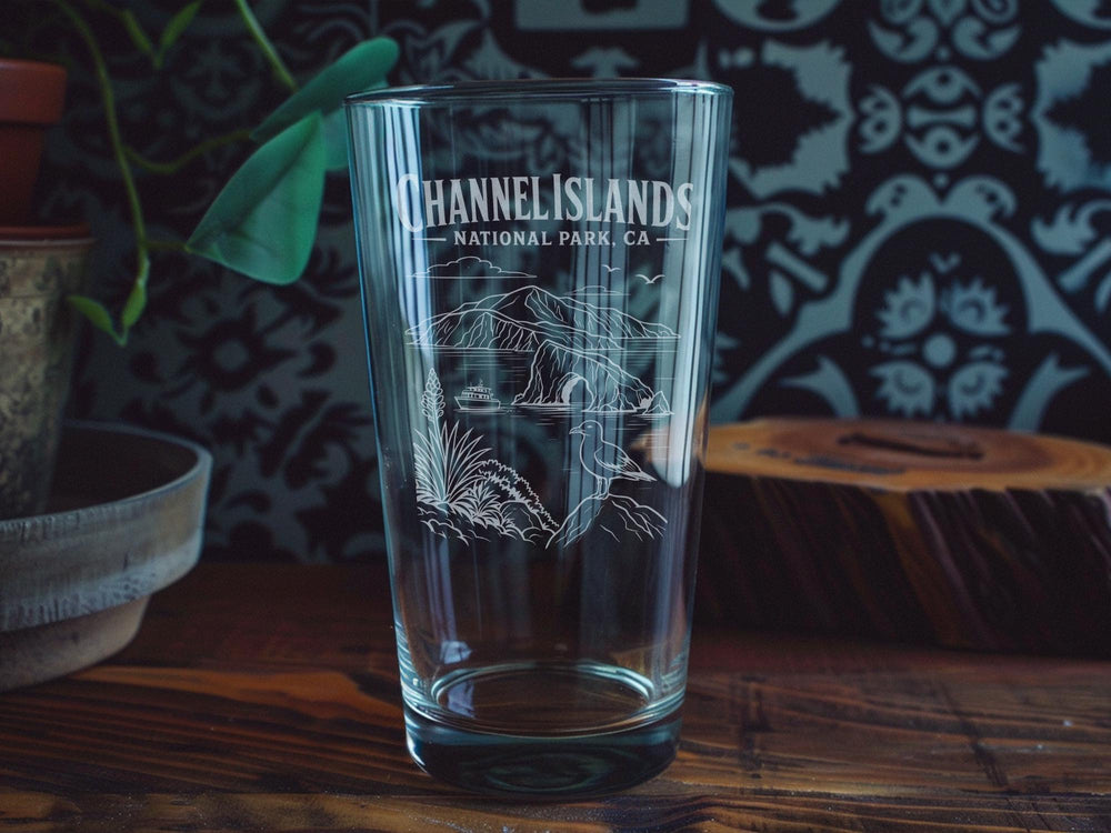 Channel Islands National Park California Pint Glass Souvenir Gift, Ventura Santa Cruz Anacapa Santa Rosa San Miguel Islands Drinkware