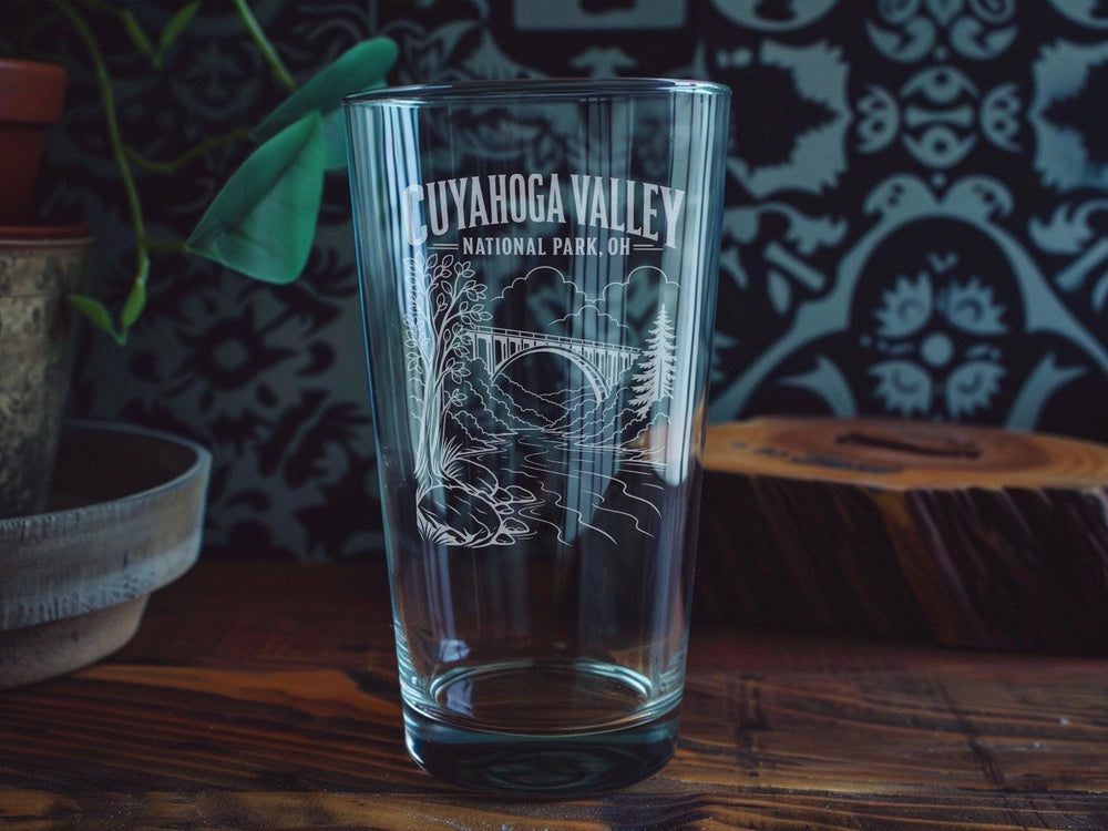 Cuyahoga Valley National Park Ohio Pint Glass | CVNP Souvenir Beer Glass | Scenic National Park Drinkware Gift