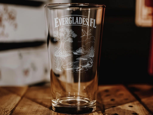 Everglades Florida Pint Glass | Everglades National Park Souvenir Drinking Glass | FL Wildlife Nature Gift