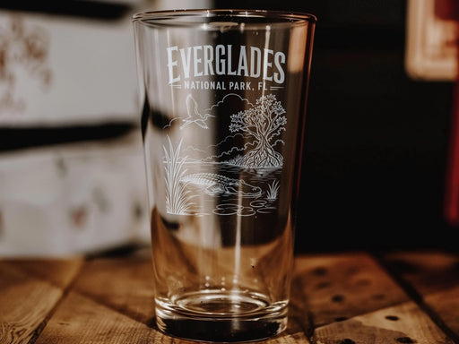 Everglades National Park Florida Pint Glass, Everglades FL Souvenir Bar Glass, National Park Travel Gift