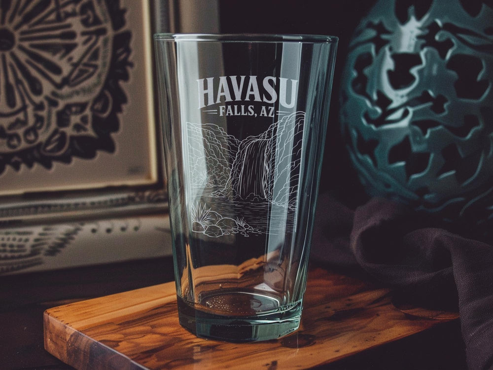 Havasu Falls Arizona Pint Glass, Grand Canyon Waterfall Souvenir Drinking Glass, Havasupai Reservation Travel Gift
