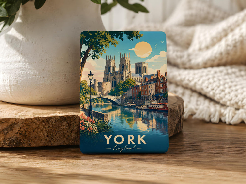 York England Fridge Magnet, York City Souvenir Magnet, York Minster & Shambles Travel Gift, England Landmark Magnet