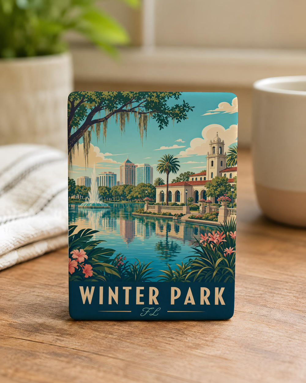 Winter Park FL Fridge Magnet, Winter Park Florida Souvenir Magnet, Travel Gift, City Landmark Keepsake Magnet