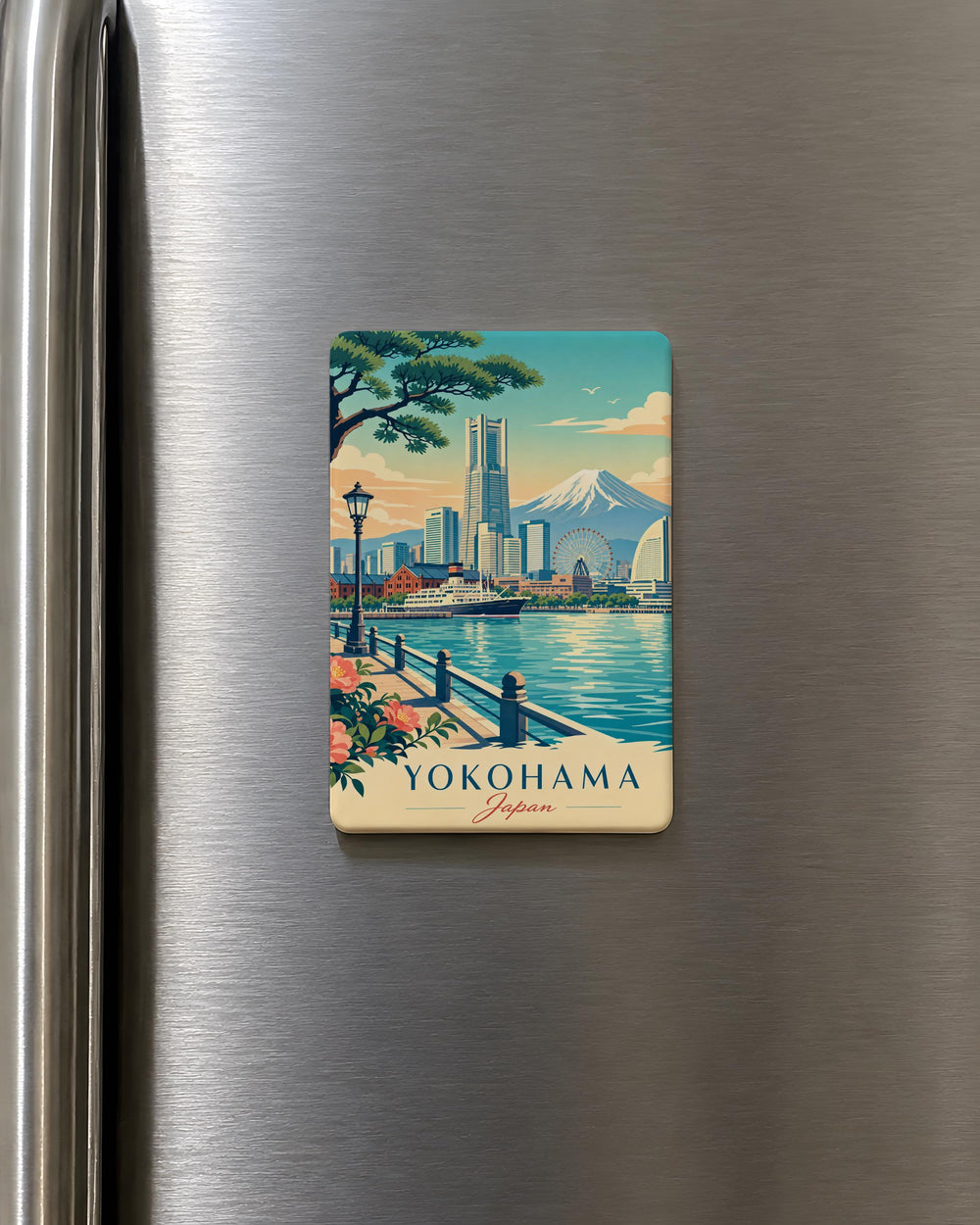 Yokohama Japan Fridge Magnet, Yokohama Landmark Souvenir Magnet, Japan Travel Gift, Yokohama City Keepsake Magnet