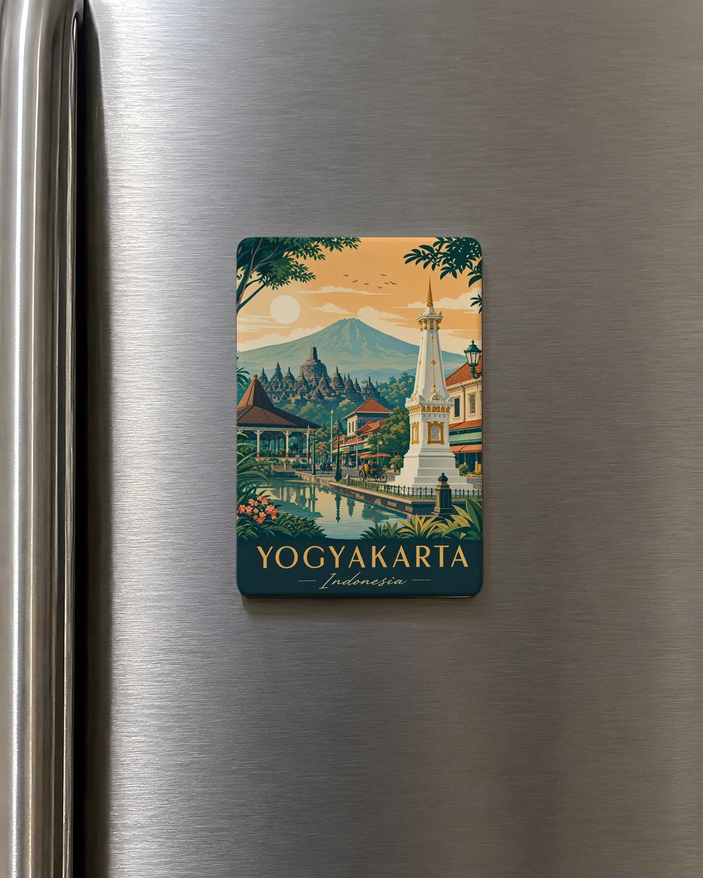 Yogyakarta Indonesia Fridge Magnet, Yogyakarta Souvenir Magnet, Indonesia Travel Gift, Yogyakarta City Landmark Refrigerator Magnet