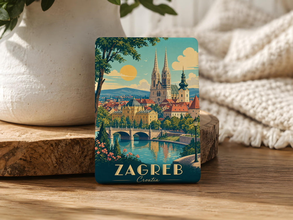 Zagreb Croatia Fridge Magnet, Zagreb City Souvenir Magnet, Croatia Travel Gift, Zagreb Landmark Keepsake Magnet