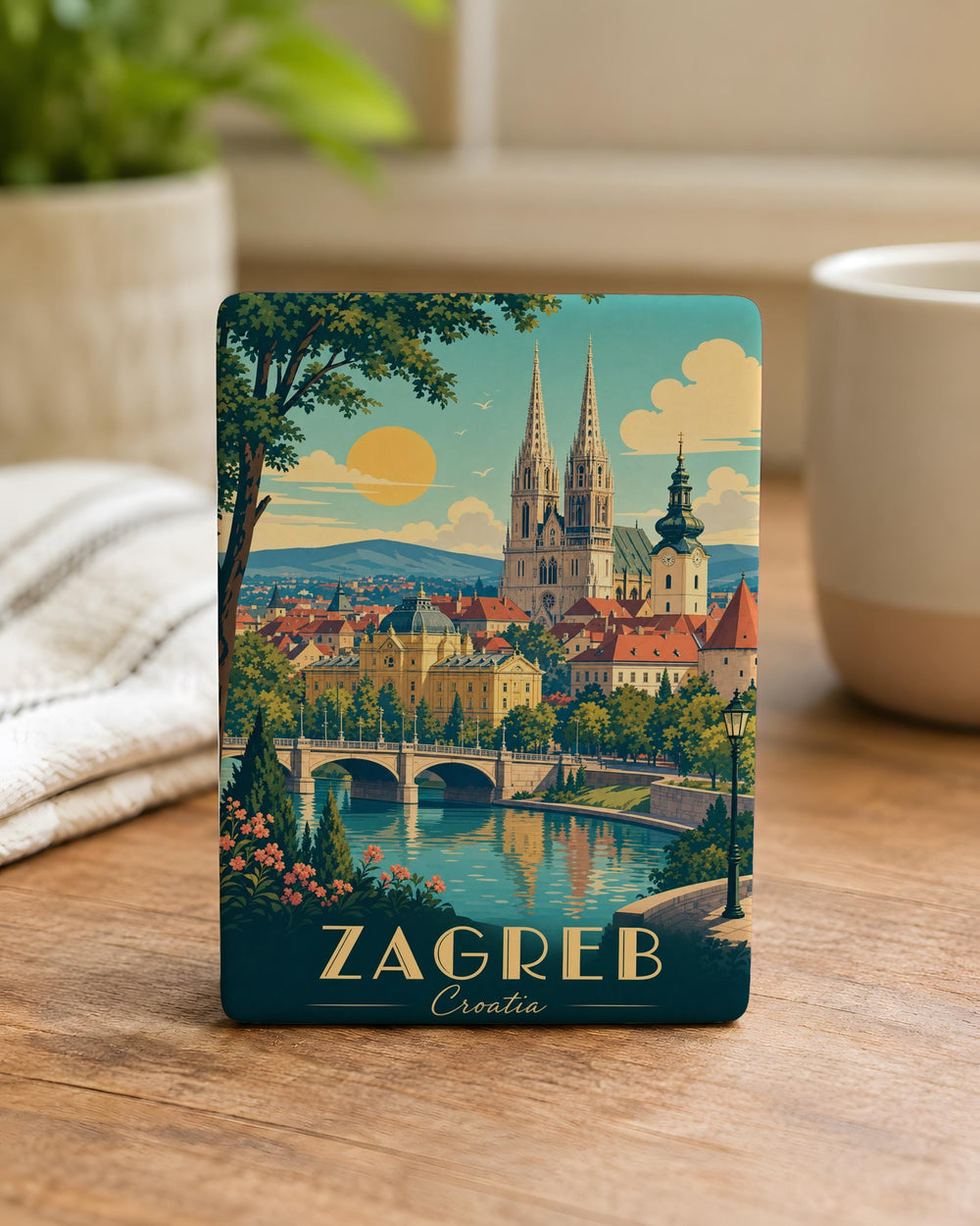 Zagreb Croatia Fridge Magnet, Zagreb City Souvenir Magnet, Croatia Travel Gift, Zagreb Landmark Keepsake Magnet