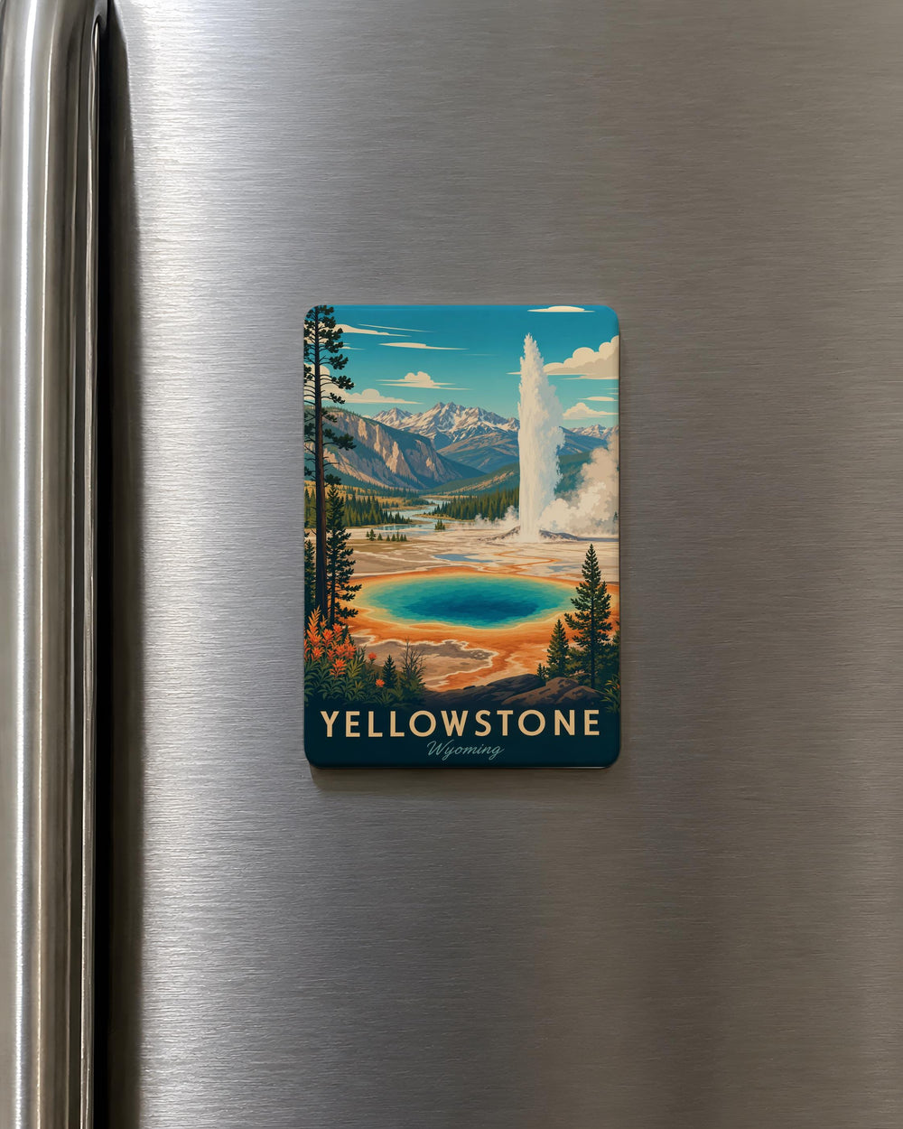 Yellowstone National Park Fridge Magnet, Yellowstone Souvenir Magnet, Wyoming Travel Gift, USA National Parks Magnet