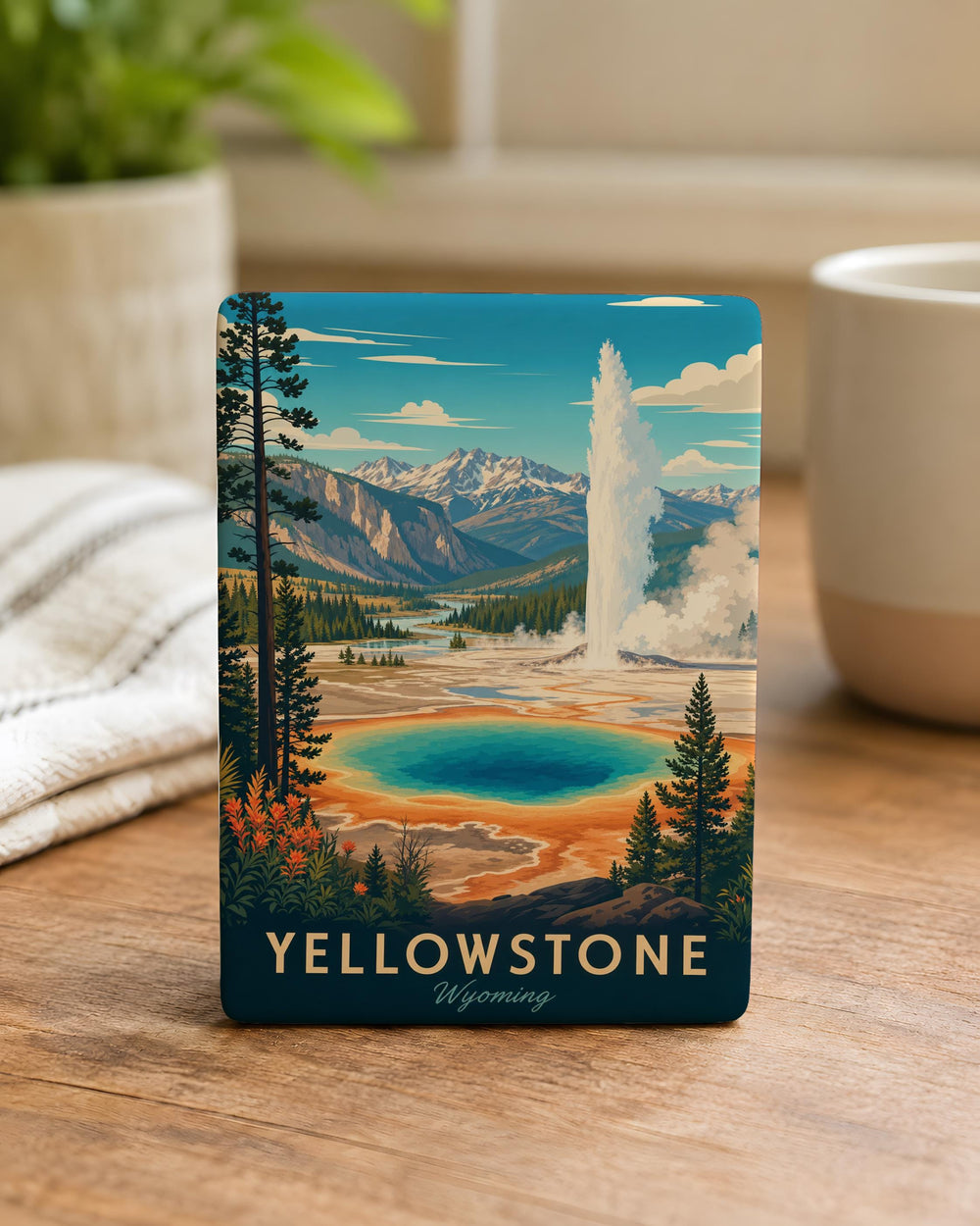 Yellowstone National Park Fridge Magnet, Yellowstone Souvenir Magnet, Wyoming Travel Gift, USA National Parks Magnet