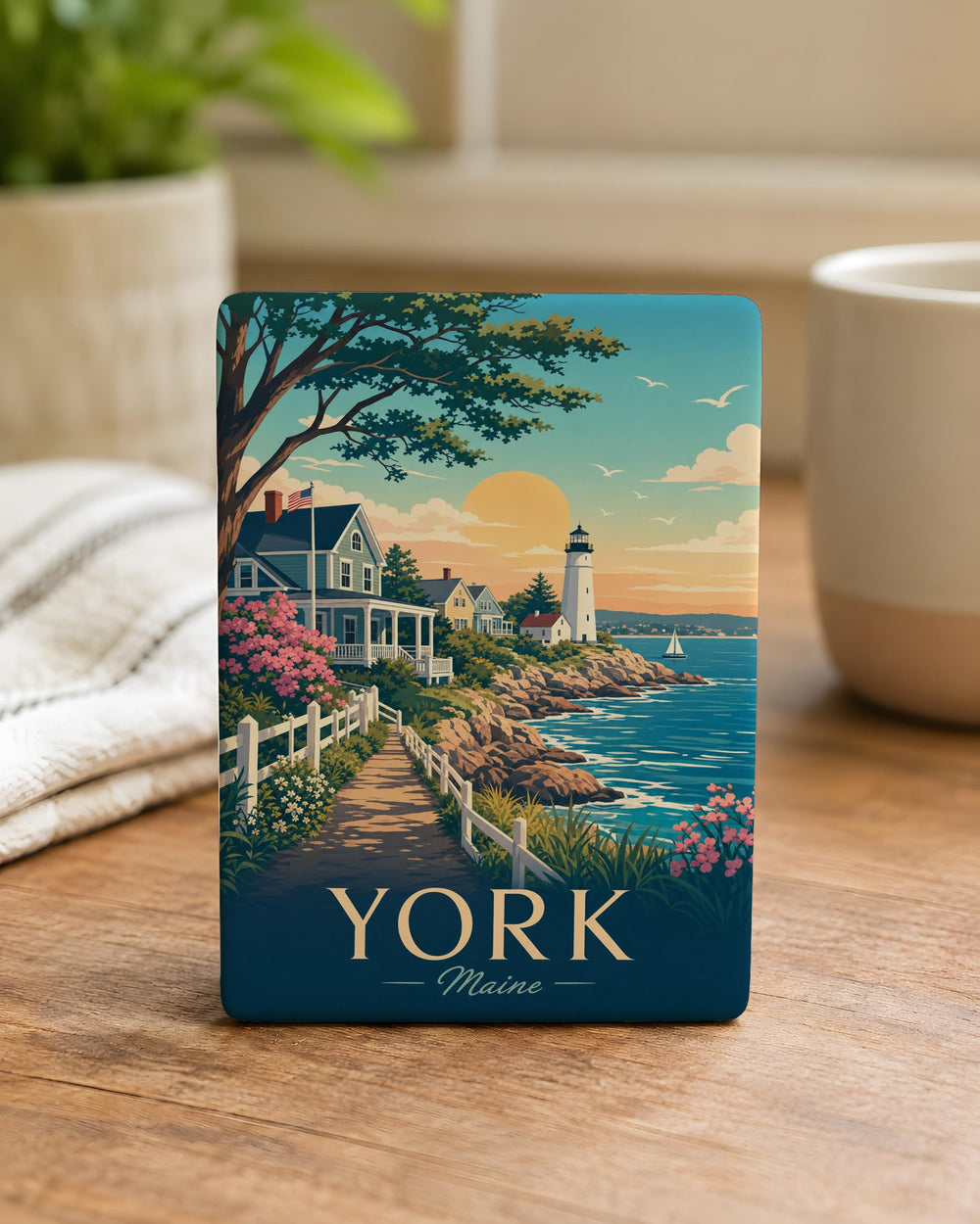York ME Fridge Magnet, York Maine Souvenir Magnet, Coastal New England Travel Keepsake, Maine Vacation Gift, York Beach Magnet