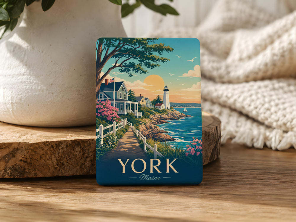 York ME Fridge Magnet, York Maine Souvenir Magnet, Coastal New England Travel Keepsake, Maine Vacation Gift, York Beach Magnet