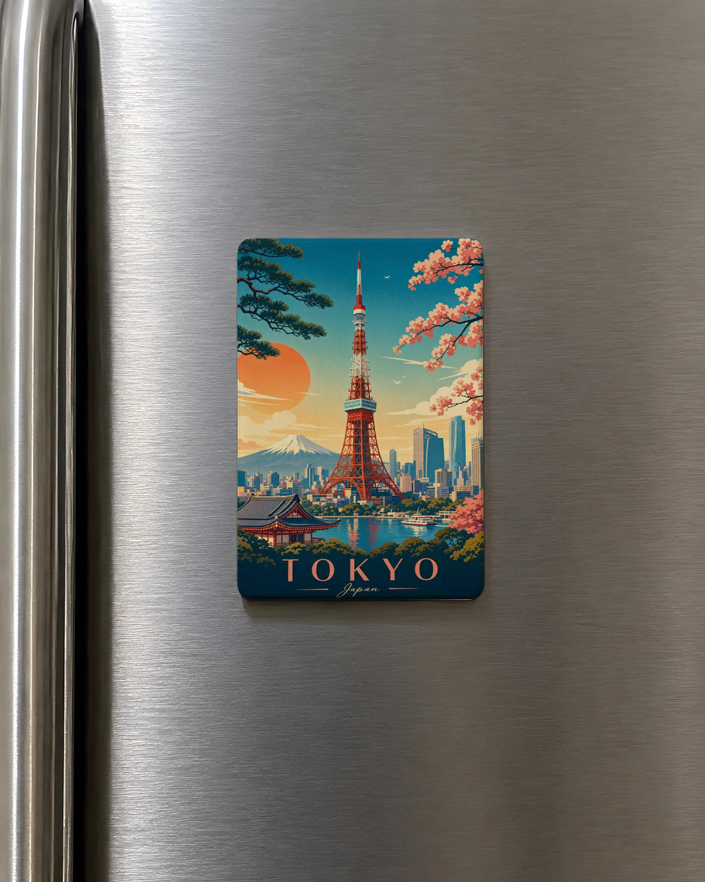 Tokyo Tower Fridge Magnet, Japan Landmark Souvenir Magnet, Tokyo Travel Gift, Japanese City Skyline Magnet, Japan Trip Keepsake