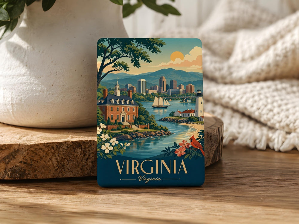 Virginia Fridge Magnet, Virginia State Souvenir Magnet, Virginia Travel Gift, Virginia Keepsake, Virginia Home Decor Magnet