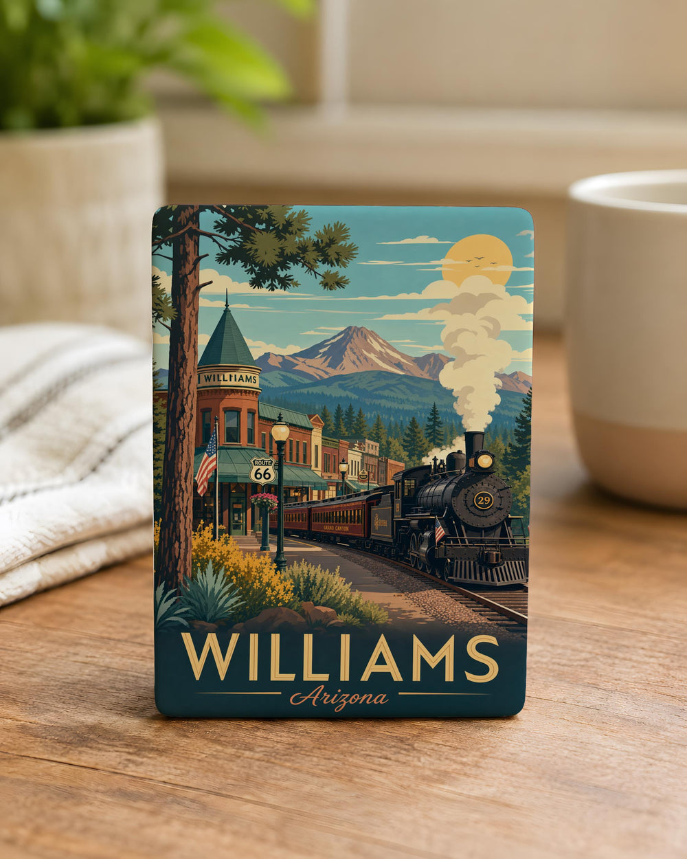 Williams AZ Fridge Magnet, Williams Arizona Souvenir Magnet, Route 66 Travel Keepsake, Grand Canyon Gateway Gift