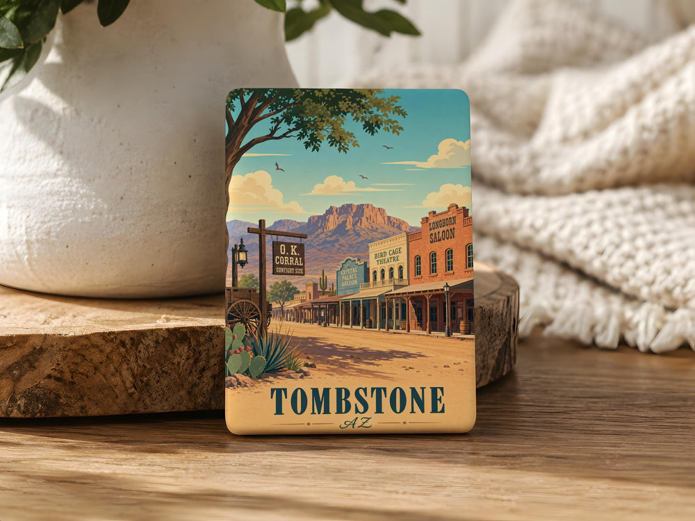 Tombstone Arizona Fridge Magnet, Tombstone AZ Souvenir Magnet, Wild West Cowboy Town Gift, Arizona Travel Keepsake Magnet