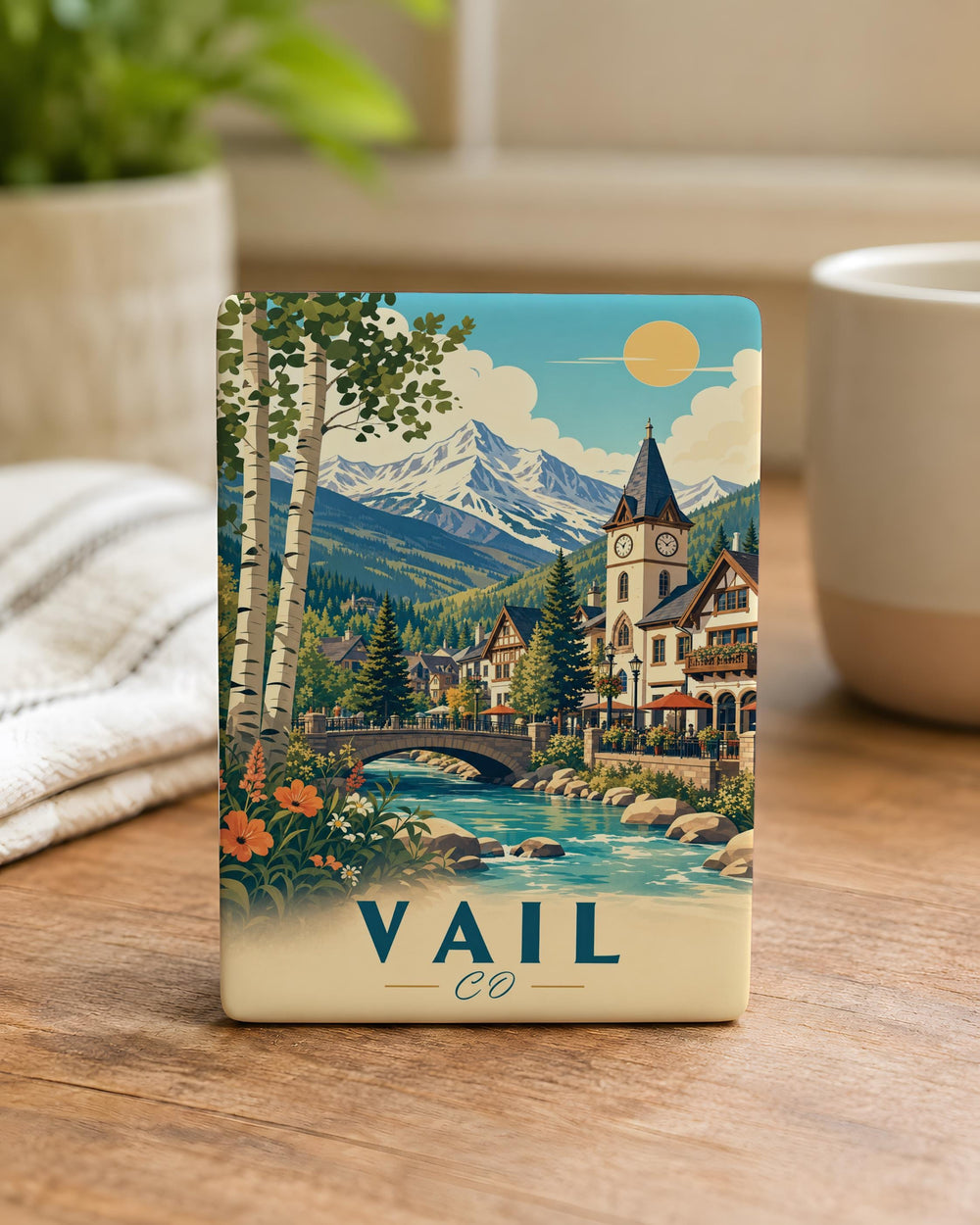 Vail Colorado Fridge Magnet, Vail CO Souvenir Magnet, Rocky Mountain Ski Town Travel Keepsake Magnet