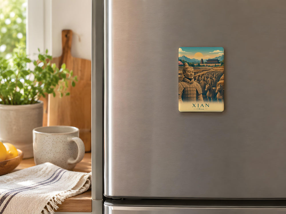 Terracotta Army Fridge Magnet, Ancient Chinese Warrior Statue Souvenir Magnet, Qin Dynasty Soldier Magnet Gift