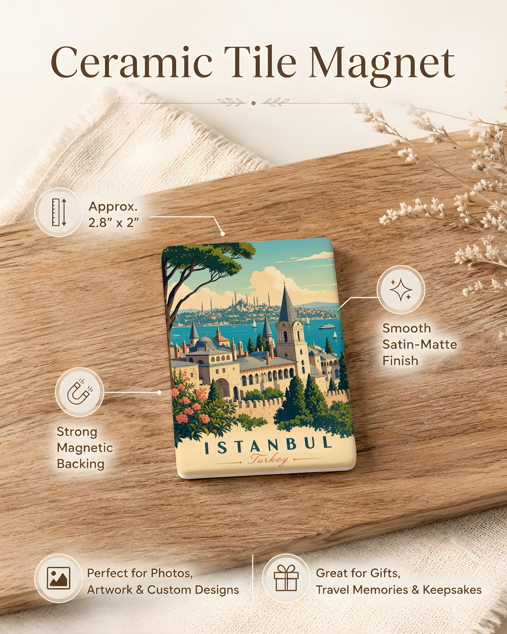 Topkapi Palace Fridge Magnet, Istanbul Turkey Landmark Souvenir, Ottoman Imperial Palace Travel Gift, Historic Architecture Magnet