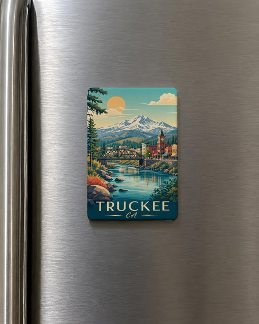Truckee CA Fridge Magnet, Truckee California Souvenir Magnet, Lake Tahoe Mountain Town Travel Gift, Sierra Nevada Keepsake
