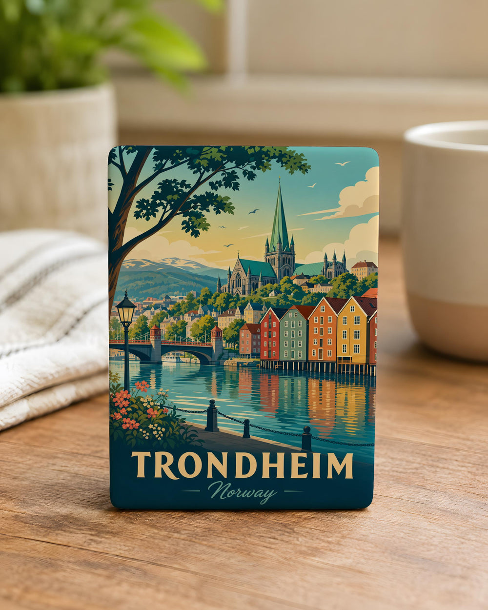 Trondheim Norway Fridge Magnet, Trondheim City Souvenir Magnet, Norway Travel Gift, Scandinavian Landmark Keepsake Magnet