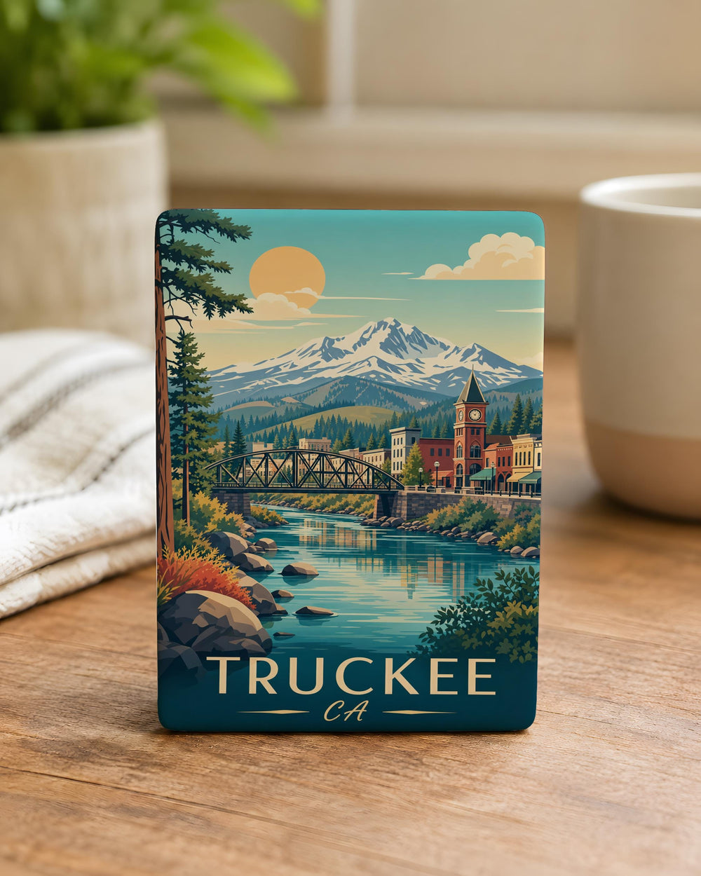 Truckee CA Fridge Magnet, Truckee California Souvenir Magnet, Lake Tahoe Mountain Town Travel Gift, Sierra Nevada Keepsake