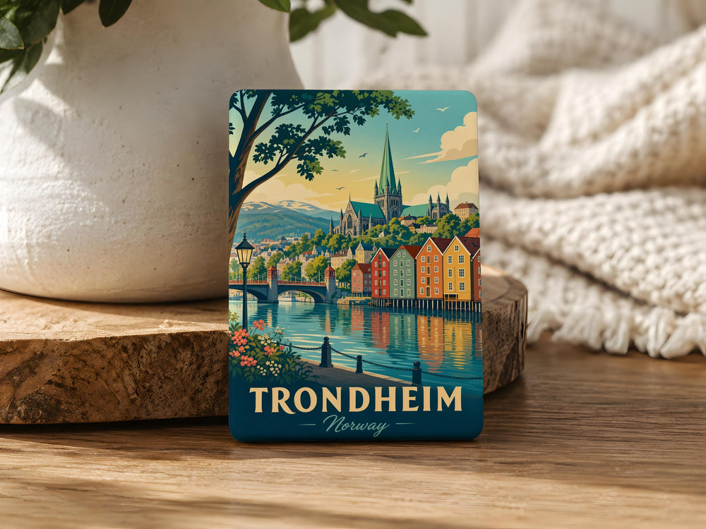Trondheim Norway Fridge Magnet, Trondheim City Souvenir Magnet, Norway Travel Gift, Scandinavian Landmark Keepsake Magnet