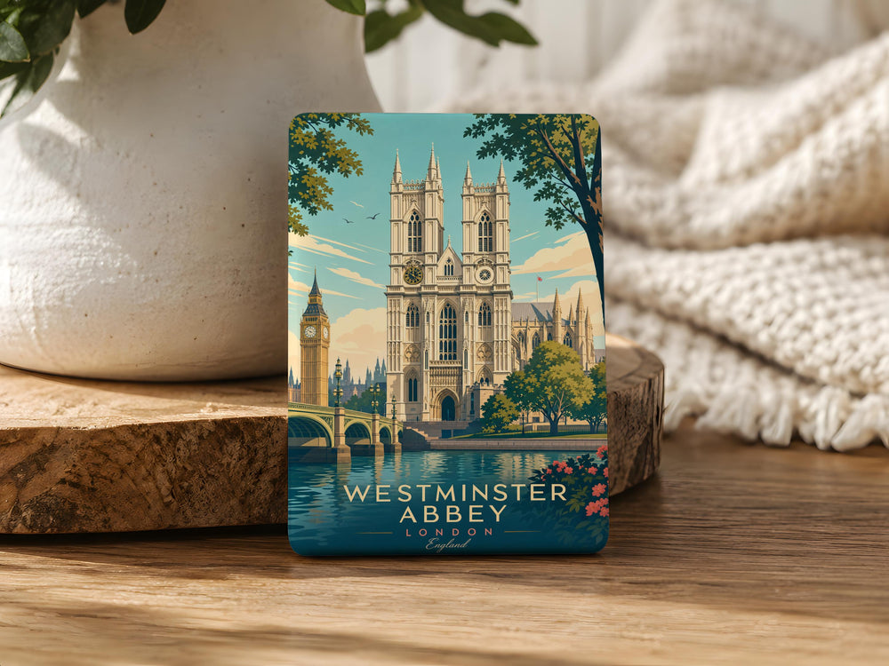 Westminster Abbey Fridge Magnet, London England Landmark Souvenir Magnet, Gothic Cathedral Travel Keepsake Gift