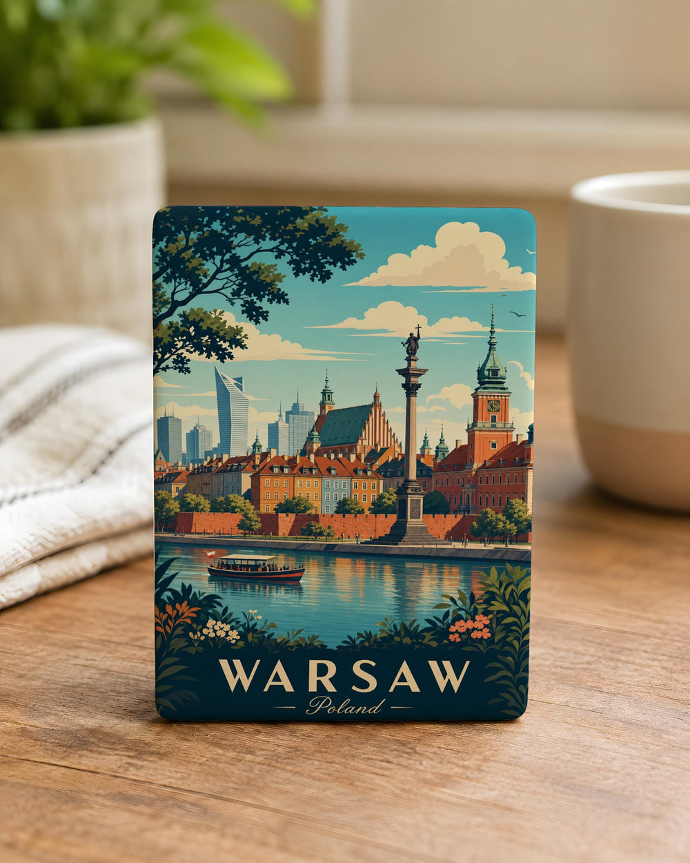 Warsaw Poland Fridge Magnet, Warsaw City Souvenir Magnet, Poland Travel Gift, Warsaw Landmark Refrigerator Magnet