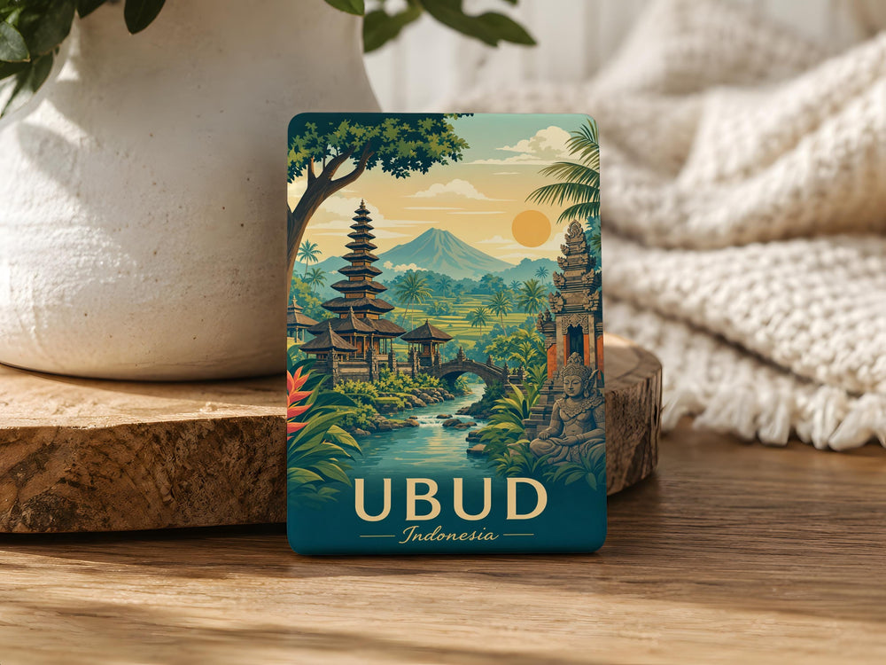 Ubud Indonesia Fridge Magnet, Bali Travel Souvenir, Ubud Landmark Keepsake, Indonesia Vacation Gift, Bali Refrigerator Magnet