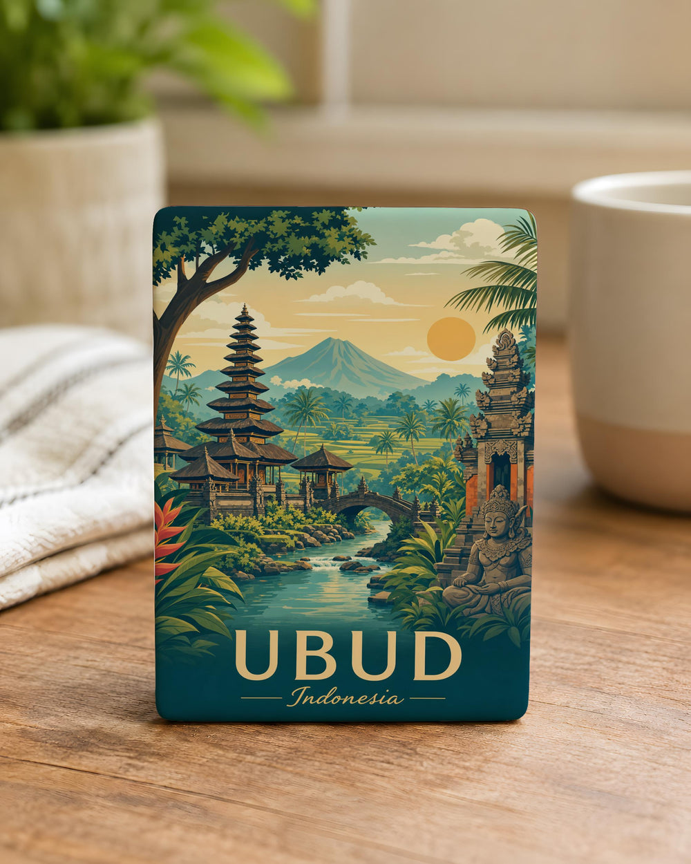 Ubud Indonesia Fridge Magnet, Bali Travel Souvenir, Ubud Landmark Keepsake, Indonesia Vacation Gift, Bali Refrigerator Magnet
